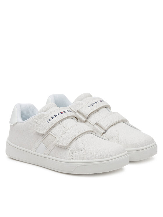 Tommy Hilfiger Tommy Hilfiger Sneakersy Flag Low Cut Velcro Sneaker T1A9-33726-0375 S Biały