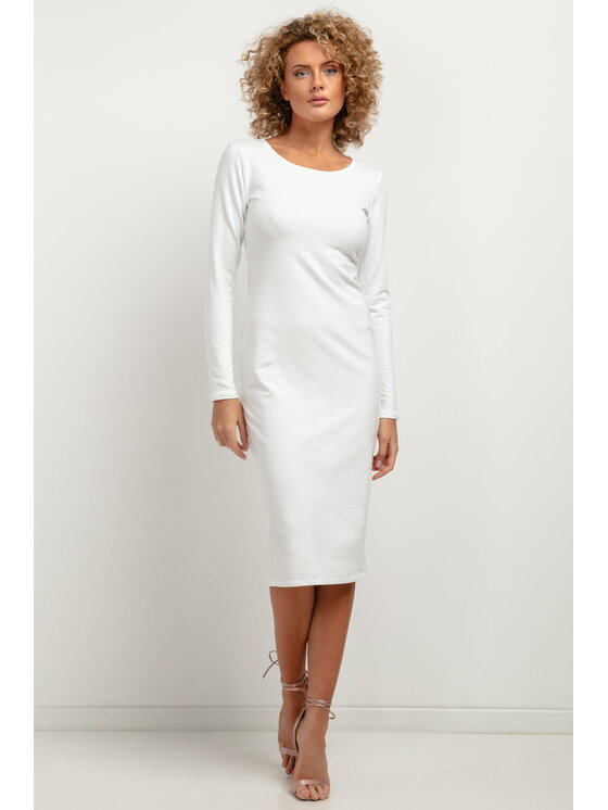 Tessita Tessita Sukienka codzienna T378 Biały A-Line Fit