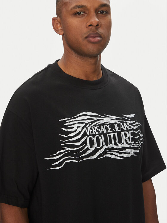 Versace Jeans Couture Versace Jeans Couture T-Shirt 78GAH6L1 Czarny Regular Fit