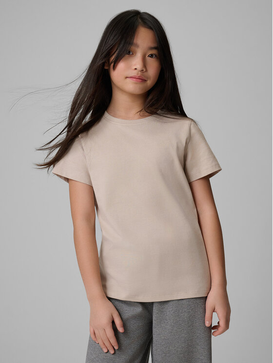 4F 4F T-Shirt BASIC+ Beżowy Regular Fit