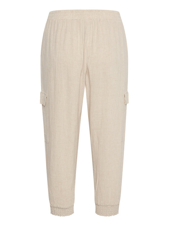 Kaffe Kaffe Riidest püksid Liny 10505458 Beež Relaxed Fit