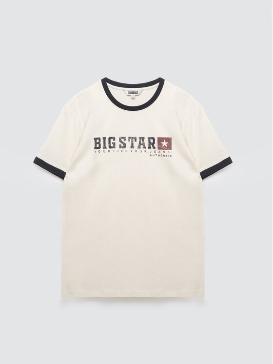 BIG STAR BIG STAR T-Shirt SUMMET Kremowy Basic Fit
