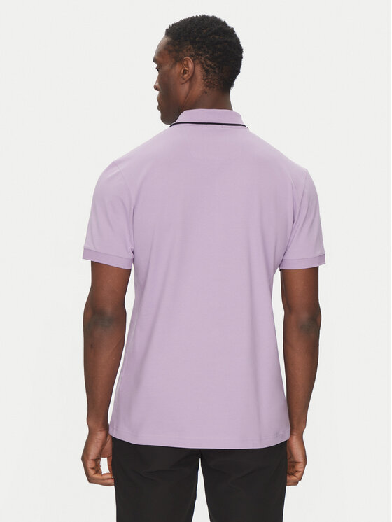 BOSS BOSS Тениска с яка и копчета Philix Tape 50537489 Розов Regular Fit