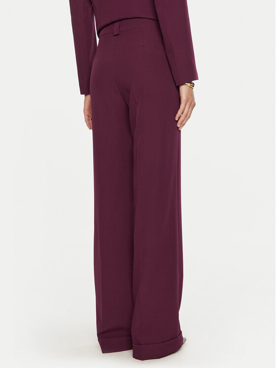 Maryley Maryley Hlače iz tkanine 24IB563/43GI Bordo rdeča Regular Fit