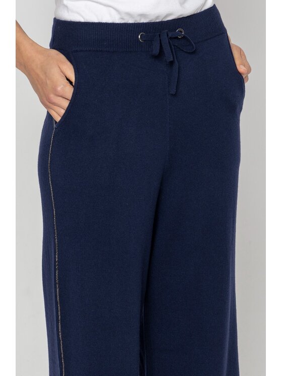 Deni Cler Milano Deni Cler Milano Spodnie dresowe T-DC-554D-D5-90-58-1 Granatowy Loose Leg