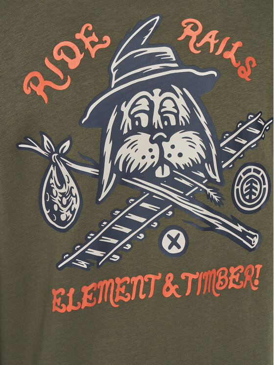 Element Element Džemperis ar kapuci Timber Hobos Po ELYSF00314 Haki Regular Fit