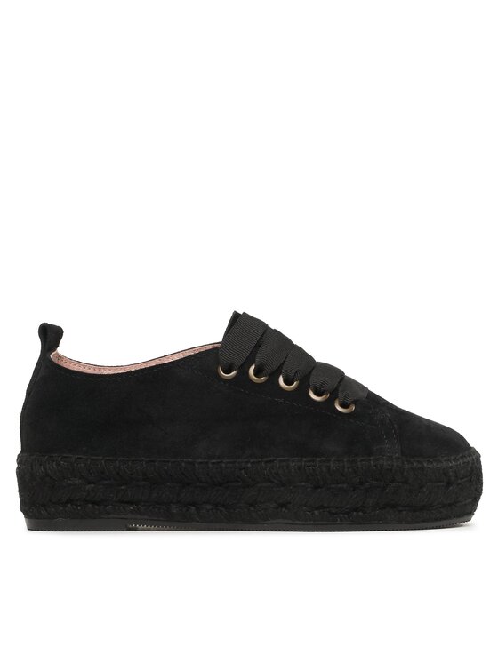 Női Espadrilles Manebi, Méret: 37, Fekete, Lace-Up Espadrilles R 2.2 E0
