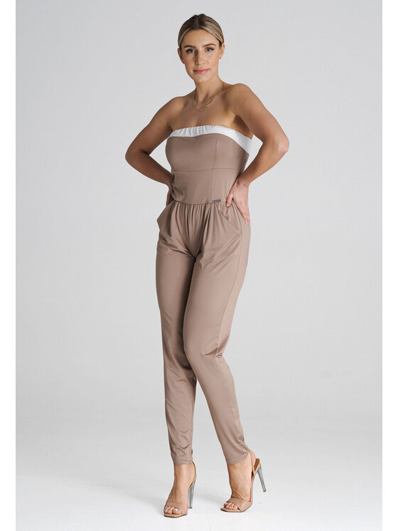 FIGL FIGLFIGL Jumpsuit M1025 Beige Regular Fit