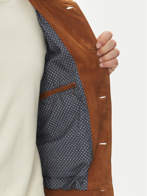 Serge Pariente Serge Pariente Giacca di pelle Starter Vs Marrone Regular Fit