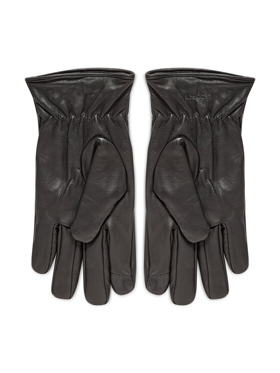 Jack&Jones Jack&Jones Vyriškos Pirštinės Jacmontana Leather Gloves Noos 12125090 Juoda