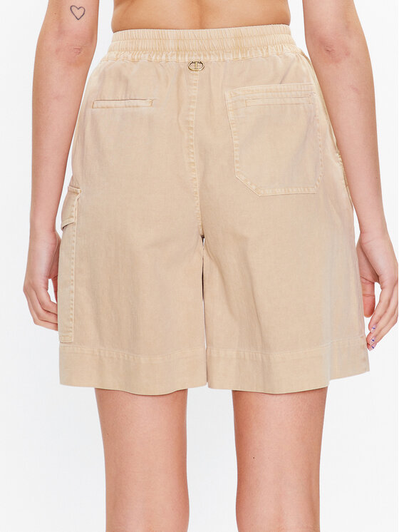 TWINSET TWINSET Šortky z materiálu 231TT2391 Béžová Regular Fit