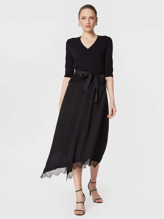 TWINSET Rochie tricotată 231TP3251 Negru Regular Fit