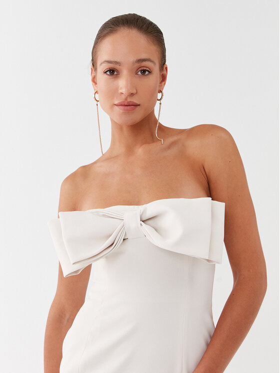 PINKO Pinko Abendkleid Tunnel Abito 101766 7624 Écru Regular Fit