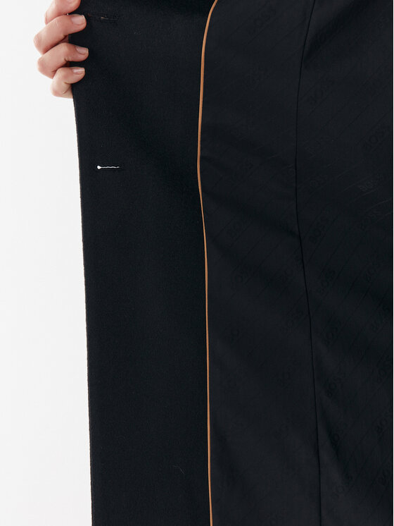 BOSS Boss Palton de lână Catara 50501019 Negru Slim Fit