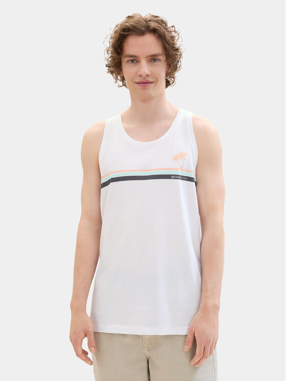 Tom Tailor Denim Tom Tailor Denim Tank top 1042073 Λευκό Regular Fit