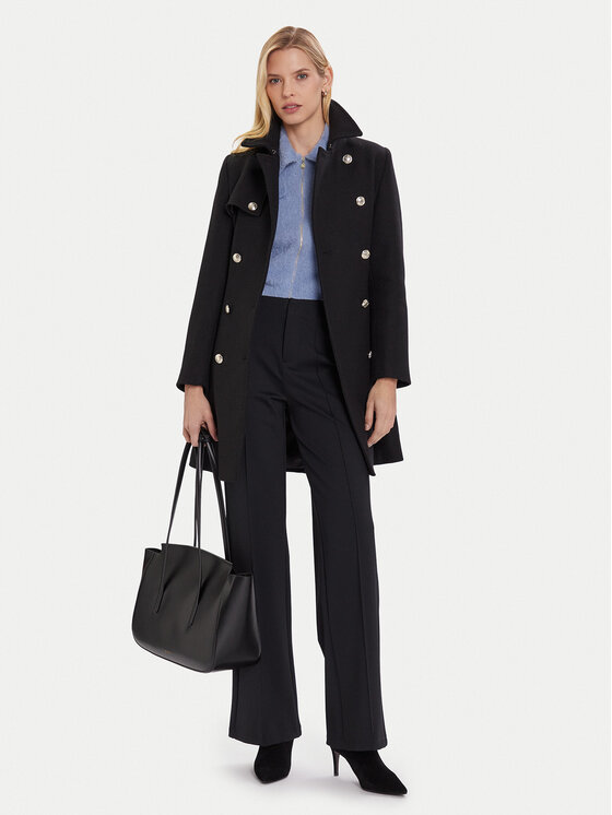 Morgan Morgan Wollmantel 242-GEVA Schwarz Regular Fit