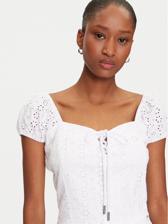 Guess Guess Blusa W5GP13 KCVA1 Bianco Slim Fit
