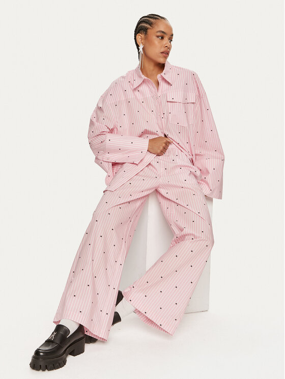 ROTATE ROTATE Pantaloni di tessuto 1125002976 Rosa Straight Fit