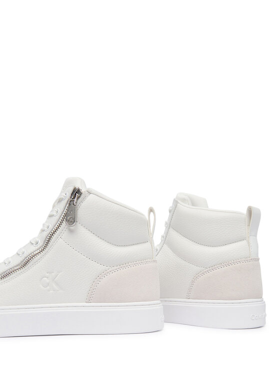 Calvin Klein Calvin Klein Sneakersy Classic Cup Mid Laceup Zip Lth YM0YM01428 Biały