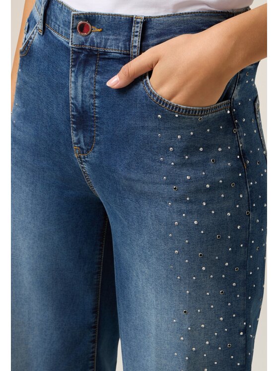 Oltre Oltre Jeansy P446R008845N024 Niebieski Flare Fit