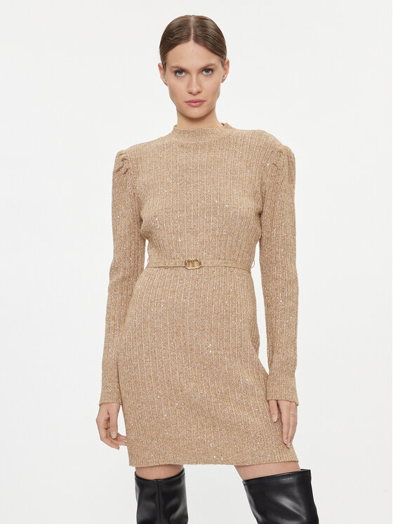 TWINSET TWINSET Трикотажна сукня 232TT3291 Коричневий Regular Fit