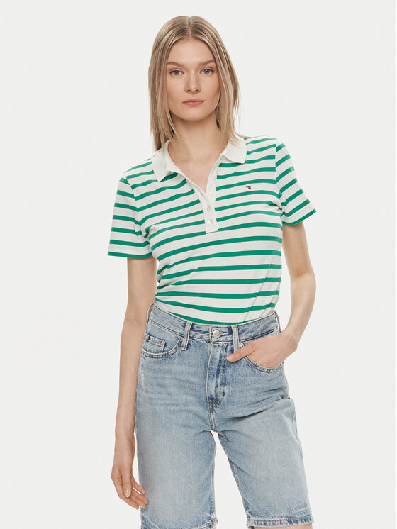 Tommy Hilfiger Tommy Hilfiger Polo 1985 WW0WW39530 Zelena Slim Fit