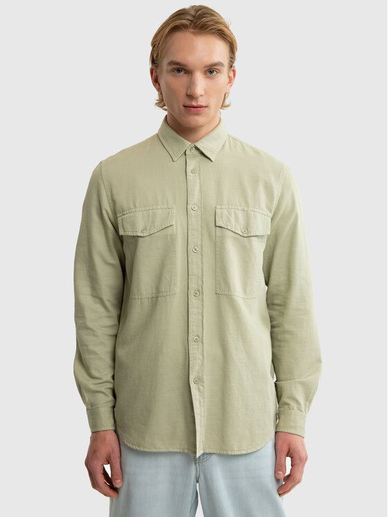 BIG STAR BIG STAR Koszula SZAKES Zielony Basic Fit