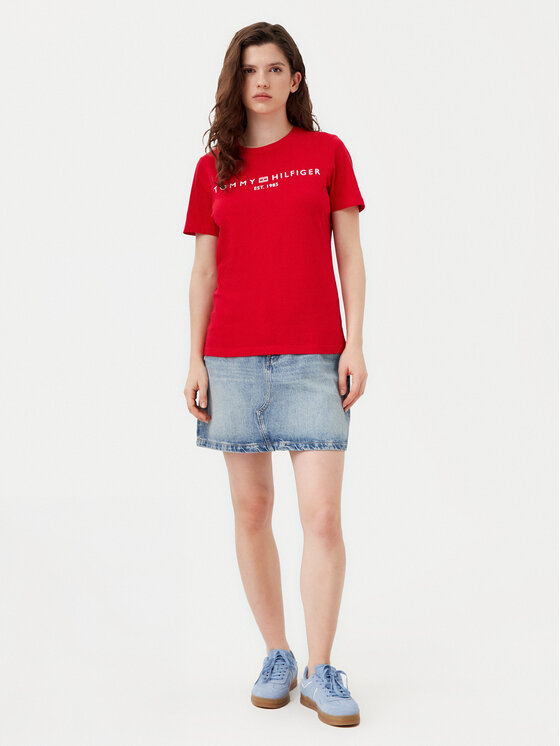 Tommy Hilfiger Tommy Hilfiger T-Shirt WW0WW40276 Κόκκινο Regular Fit