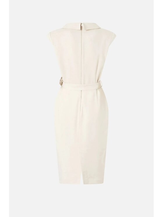PINKO PINKO Košilové šaty Midi wrap dress with belt Krémová Regular Fit