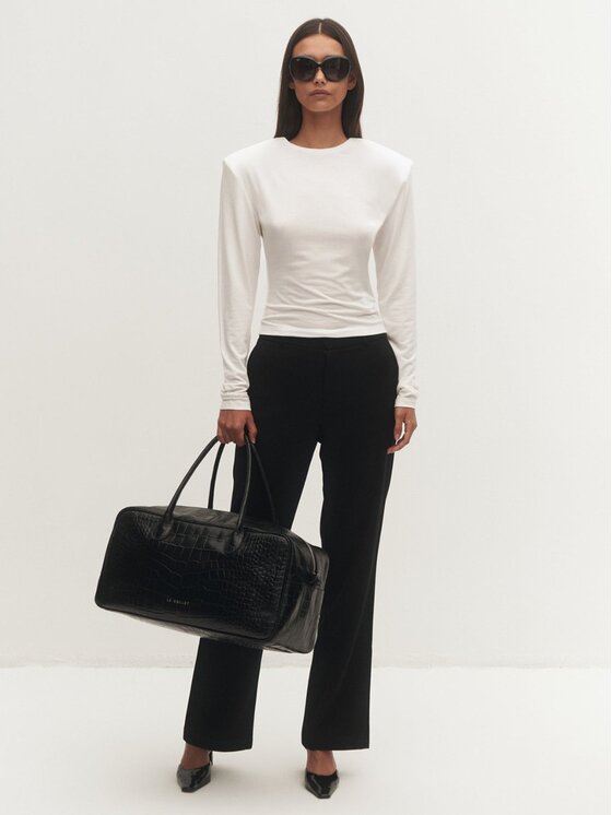 Le Collet Le Collet Bluzka CAMILLE Kremowy Slim Fit