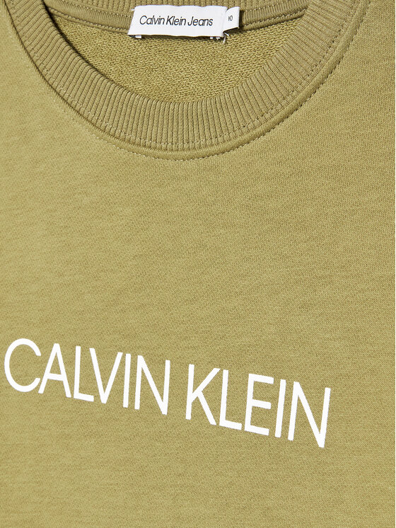 Calvin Klein Jeans Calvin Klein Jeans Majica dugih rukava Institutional Logo IU0IU00162 Zelena Regular Fit