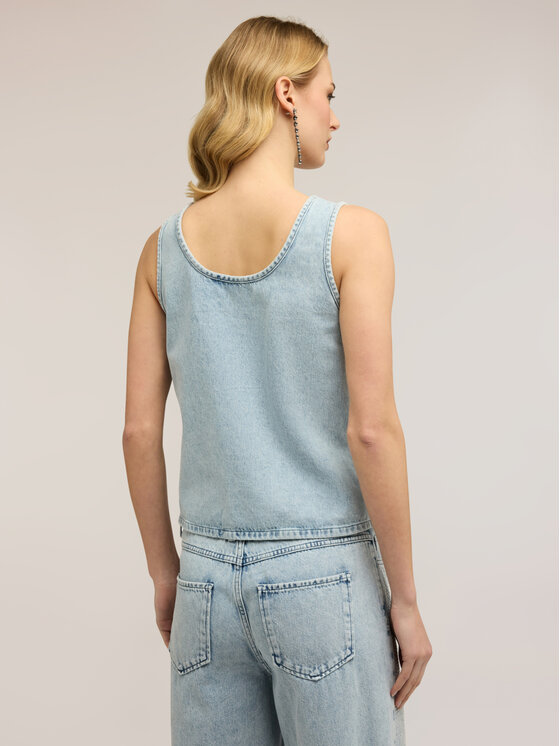 Motivi Motivi Top D024Q000530N004 Turkusowy Regular Fit
