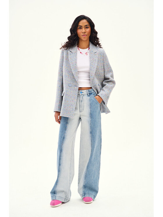 NAOKO NAOKO Marynarka Bubble Sky Szary Regular Fit