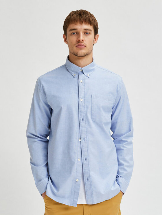 Selected Homme Selected Homme Cămașă Rick 16077359 Albastru celest Regular Fit
