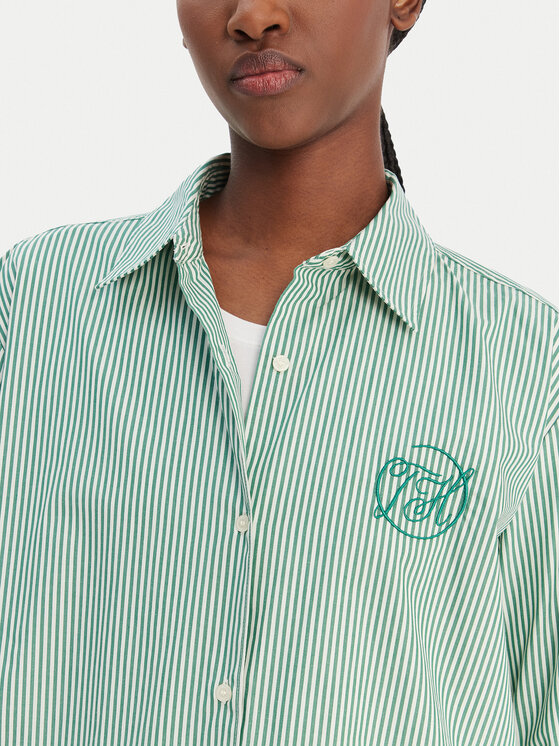 Tommy Hilfiger Tommy Hilfiger Cămașă WW0WW48190 Verde Regular Fit