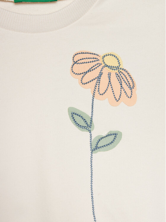 United Colors Of Benetton United Colors Of Benetton Суитшърт 3BC1G10E7 Екрю Oversize