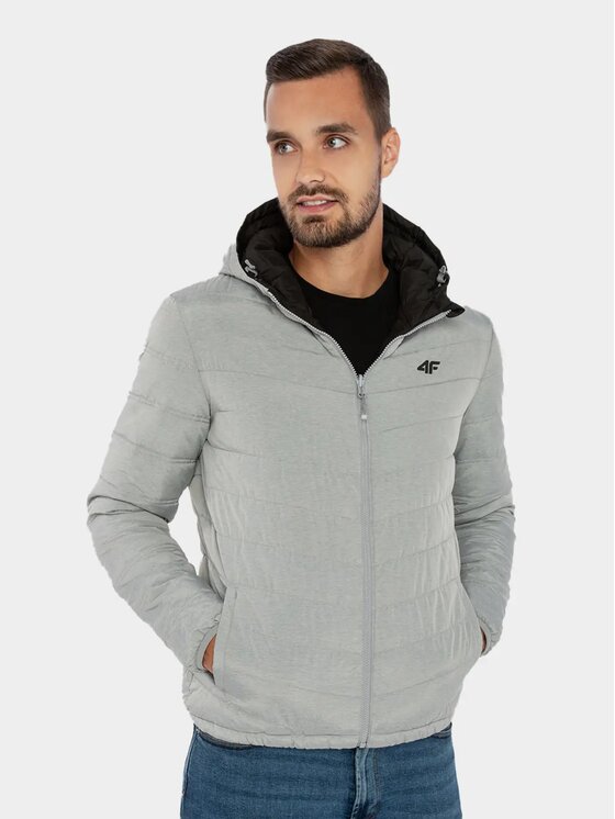 4F 4F Giubbotto piumino 4FWAW23TDJAM434-27M Grigio Regular Fit