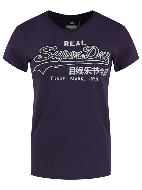Superdry Superdry Tričko Logo Emb Outline Entry W1000037A Tmavomodrá Regular Fit