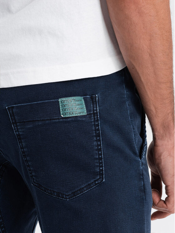 Ombre Ombre Joggers kalhoty OM-PADJ-0112 Tmavomodrá Regular Fit