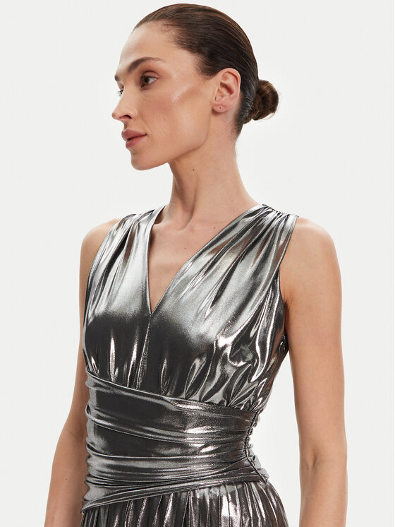 Fracomina Fracomina Abendkleid FQ25SD3004W798L9 Silberfarben Regular Fit