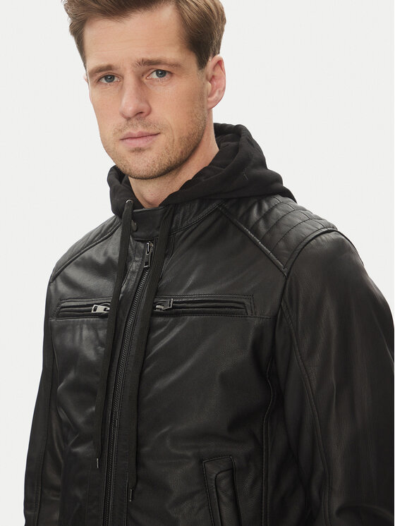 Serge Pariente Serge Pariente Giacca di pelle Sean Nero Regular Fit