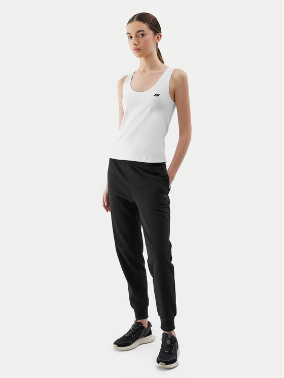 4F 4F Top 4FWSS24TSLEF041 Biały Slim Fit