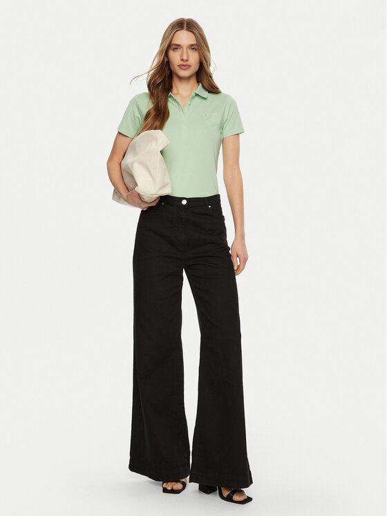 Guess Guess Тениска с яка и копчета W5RP47 KARS2 Зелен Regular Fit