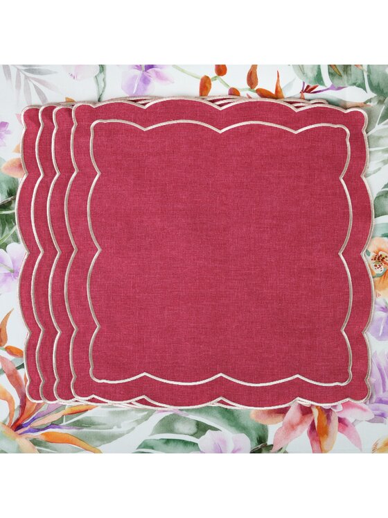 Roseberry Home Roseberry Home Serwetki haftowane Magenta Onde Różowy