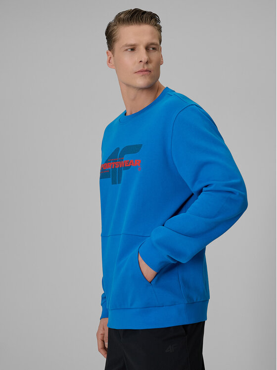 4F 4F Bluza SPORTS CLUB Niebieski Regular Fit