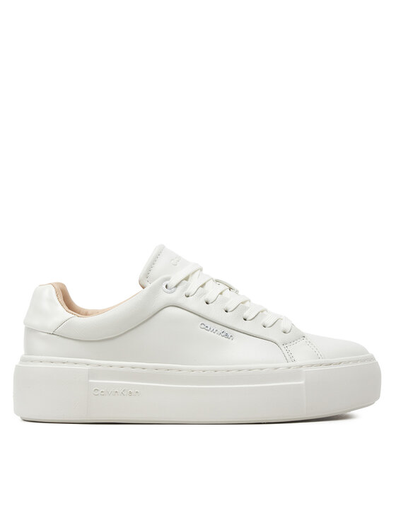 Sneakers Calvin Klein Ff Cupsole Lace Up W/Ml Lth HW0HW02118 Alb