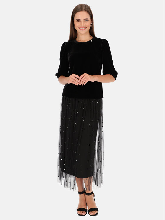 L’AF L’AF Bluzka Perla Czarny Regular Fit