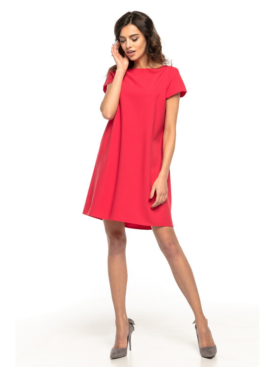 Tessita Tessita Sukienka koktajlowa T261 Czerwony Straight Fit