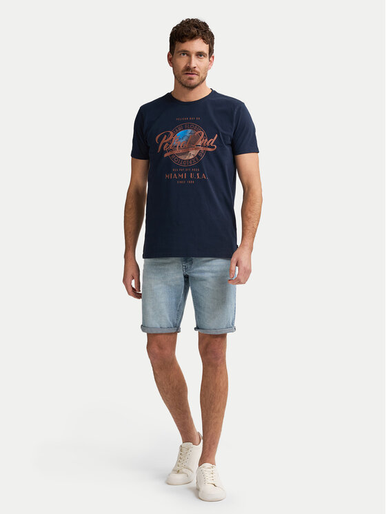 Petrol Industries Petrol Industries T-Shirt M-1050-TSR602 Granatowy Regular Fit