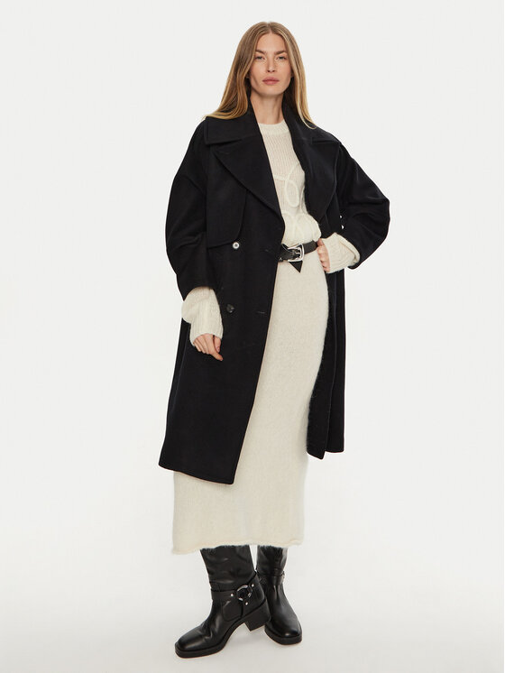 Munthe Munthe Palton de lână Telly 243153324340 Bleumarin Loose Fit